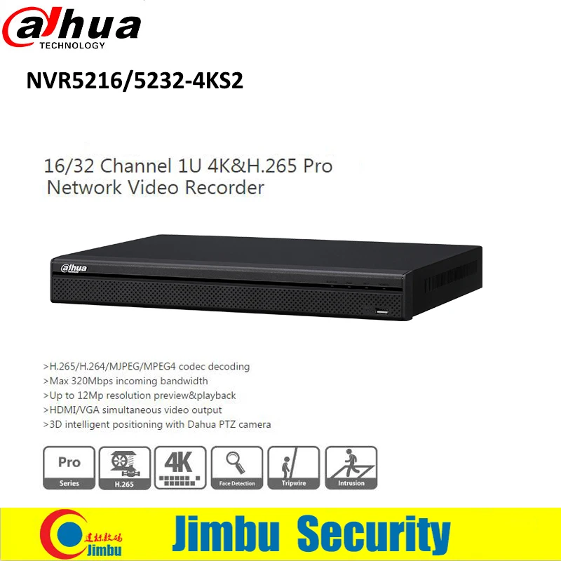 Dahua NVR комплект 16CH 4 К и H.265 видеомагнитофон NVR5216 4KS2 & ip камера 6MP h.265 IPC HDW4636C A