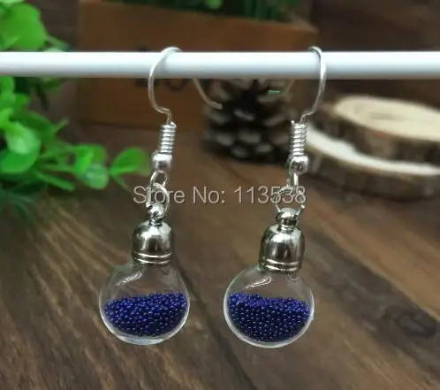 

200sets/lot Miniature Glass Vial Earrings craft kit, Dangle Earrings, Bottle Earrings stoppers cap jumpings ear wires