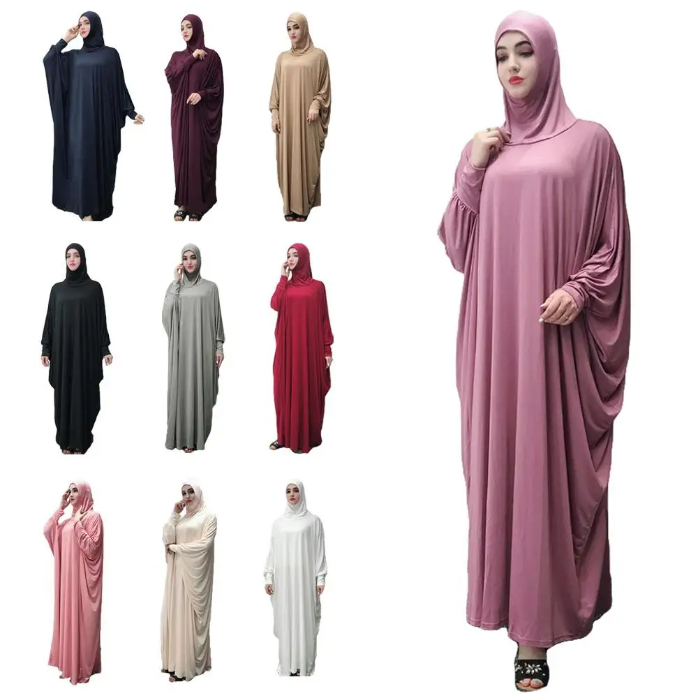 

Muslim Maxi Hijab Dress Women Loose Bat Sleeve Abaya Dubai Long Robe Tunic Kimono Jubah Middle East Arab Hijab Islamic Clothing