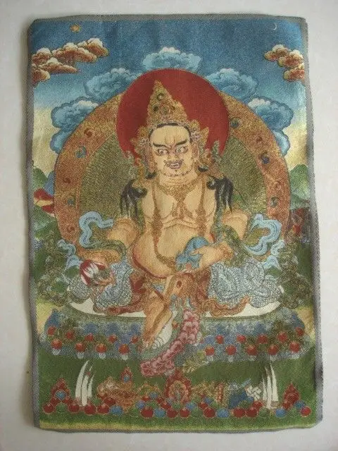 

Collectable Tibetan Buddhist Silk Inwrought Buddha Thangka Tangka 40X60cm