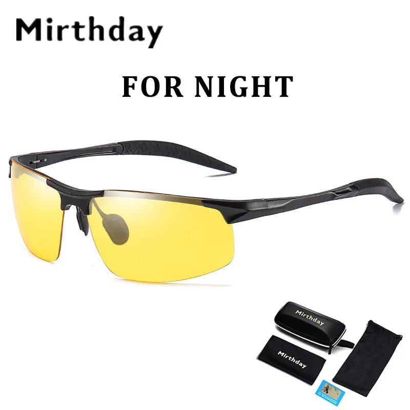 Mirthday HD очки ночного видения мужские Поляризованные антибликовые линзы алюминиево-магниевые желтые солнцезащитные очки для ночного видения очки для вождения - Цвет линз: C1