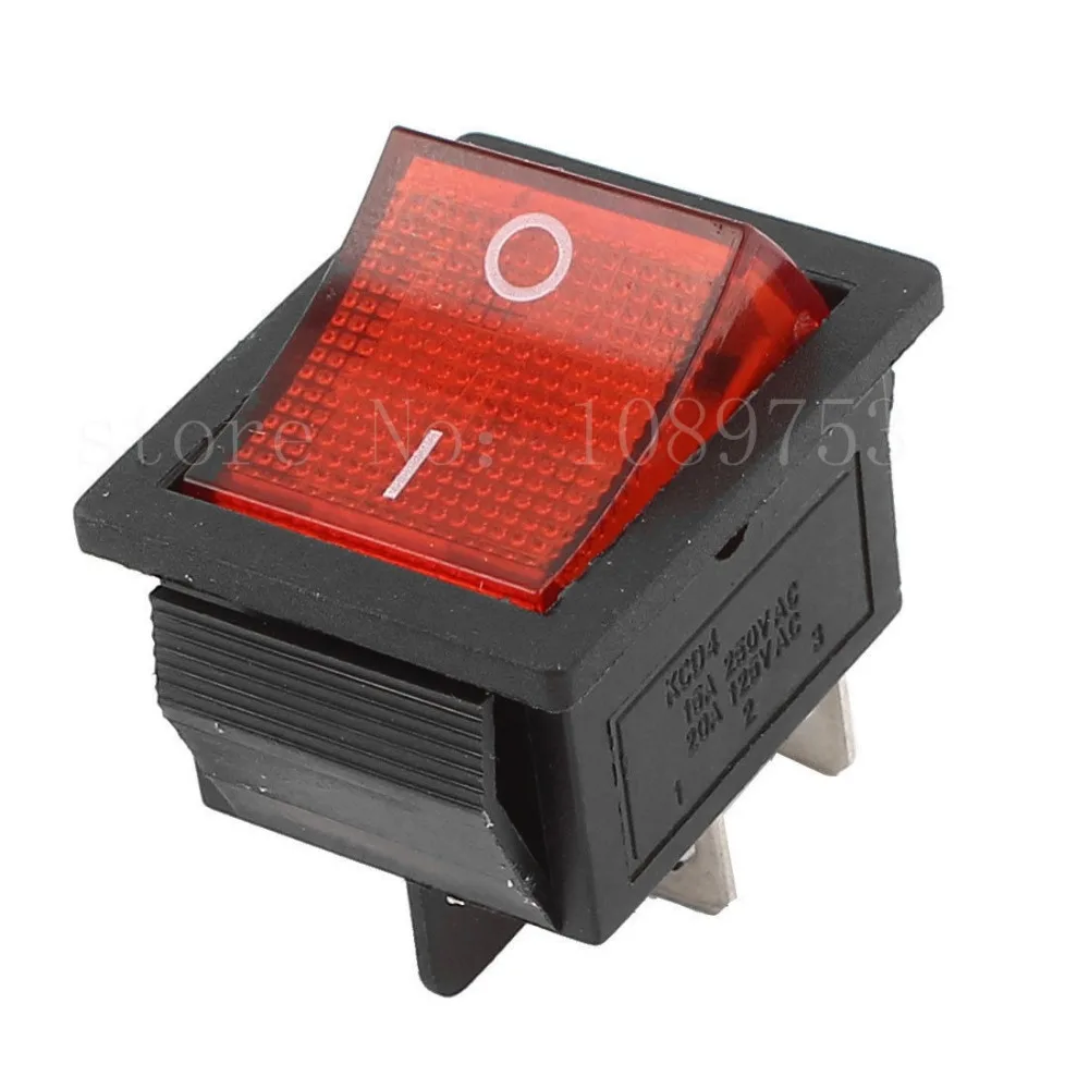 KCD4 DPST 4 контактный 2 позиционный клавишный переключатель вкл./выкл. Красный