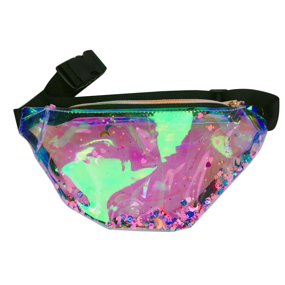 2018 Мода Радуга прозрачный пакет лазерный пояс сумка панк кошелек на шик