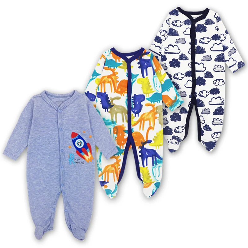

Sleepsuit For Newborn Boys Long Sleeved Cotton Cute Footies Pajamas Infan Jumpsuit New Born Baby Clothes