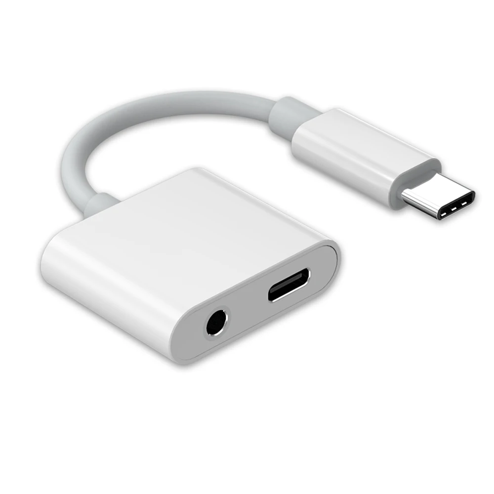 White ACCGUYS 2 в 1 usb type C до 3,5 мм разъем для наушников адаптер для huawei P20 Pro Aux аудио зарядное устройство разветвитель для htc Google Pixel 2XL - Цвет: White