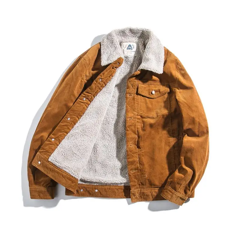 Мужская Вельветовая куртка с отложным воротником в японском стиле|short jacket|jacket