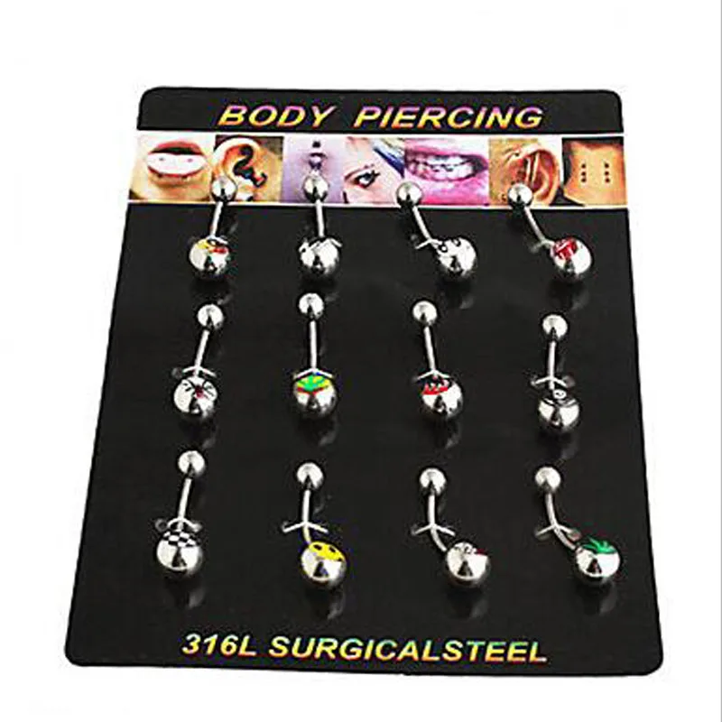 Пирсинг для тела из хирургической стали 12 шт./лот 14 г цветов|body jewelry lot|piercing