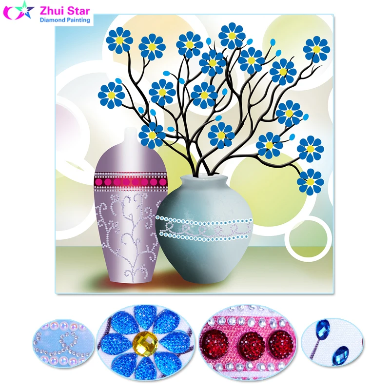 

Zhui Satr 2017 New DIY Diamond Embroidery,Partial,5D Diamond painting vase,Diamonds mosaic,cross stitch,Shiny Rhinestone ,decor