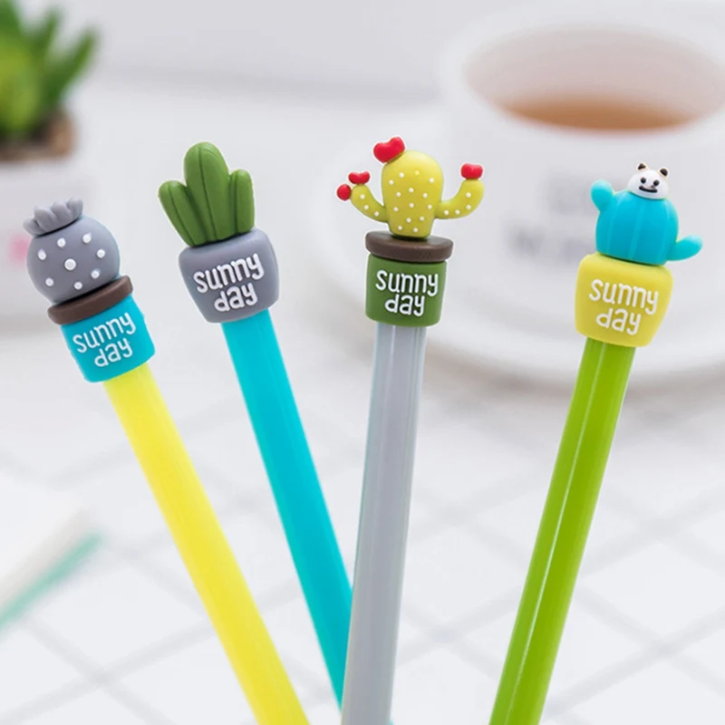 1 шт. корейские милые Гелевые Ручки С КАКТУСОМ на солнечный день Новинка