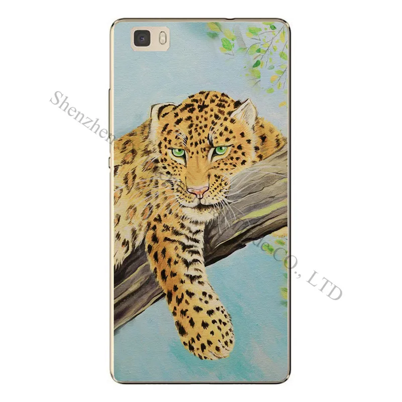 Для P8 удобный телефонный Футляр Прохладный зверь Волк тигр из мягкого силикона с