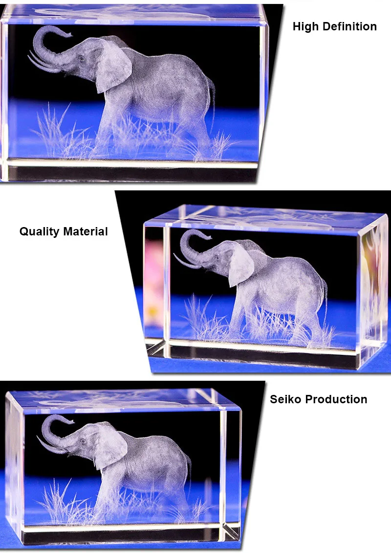 K9 Хрустальная лазерная 3D внутренняя скульптура Внутренняя гравировка статуя фигурки слонов и миниатюр творческие подарки ремесла домашний декор