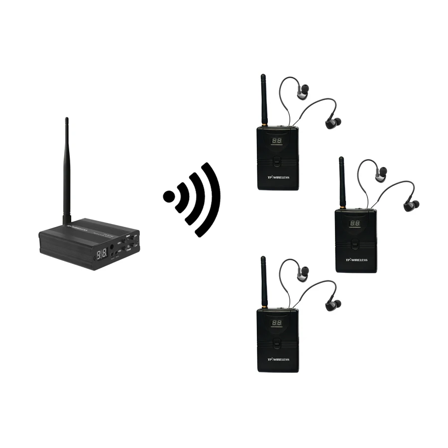 1Tx and 3 receivers TP беспроводной монитор в ухо система 2,4 ГГц Профессиональный цифровой беспроводной в ухо монитор сцена В Ухо Аудио система наушник сцена - Цвет: 1Tx and 3 receivers