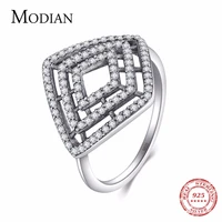 modian authentic 100 925 sterling silver vintage rings spiders web jewelry rhombus party sparkling rings women gothic style
