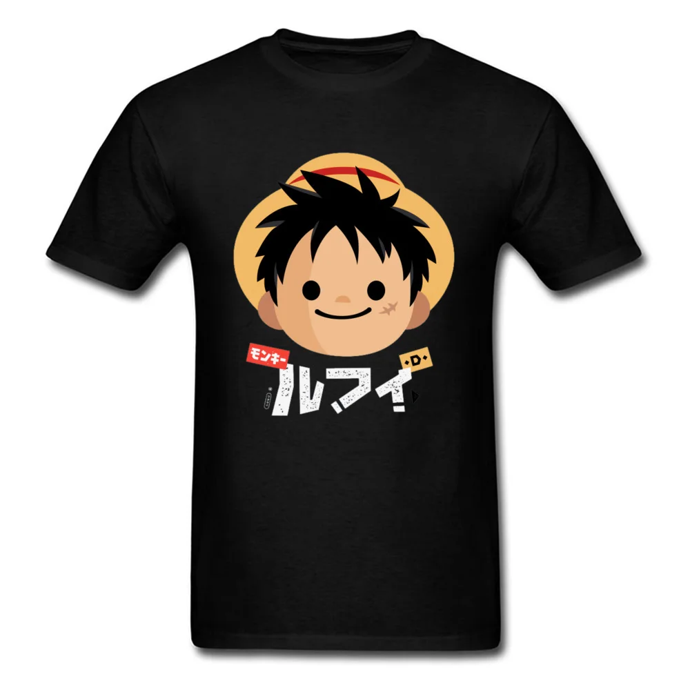 Pirate King Tee Shirt For Male One Piece T-shirt Mens Cotton Tshirt Luffy Straw Hat Logo Tops Vintage Skull Streetwear Wholesale