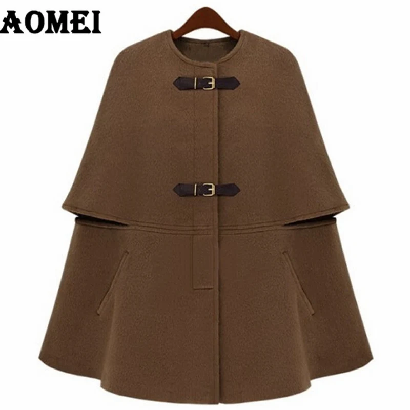 CAMEL Зимнее модное шерстяное Женское пальто, свободные часы, съемный меховой воротник, одежда для работы, Офисная Женская верхняя одежда, осеннее пальто, накидка - Цвет: CAMEL