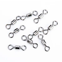 high quality fishing 50pcs fishing rolling swivel with safety snap connector fishing swivel terminal fishing tackle