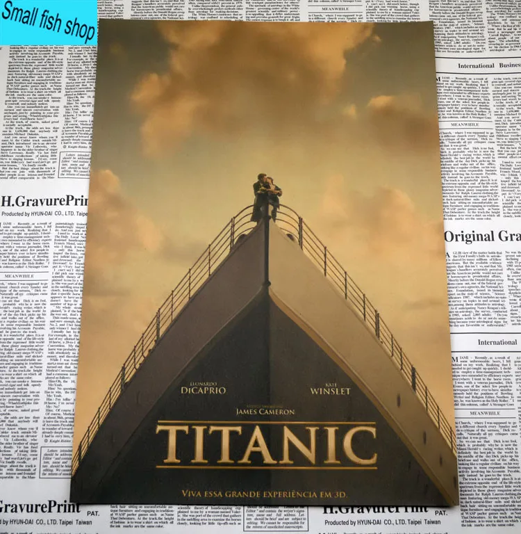 Titanic Leonardo DiCaprio ретро классические старые фильмы домашний интерьер украшения Крафт Фильм плакат рисунок core наклейки на стену