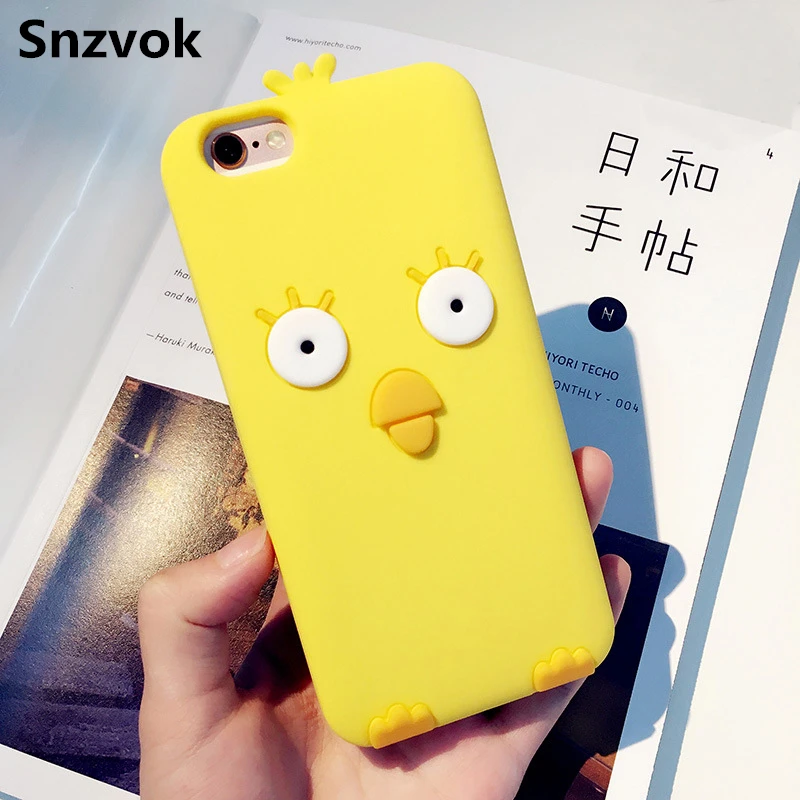 Snzvok новые желтые цыплята мягкий силиконовый резиновый чехол для iPhone 5S 6 6s