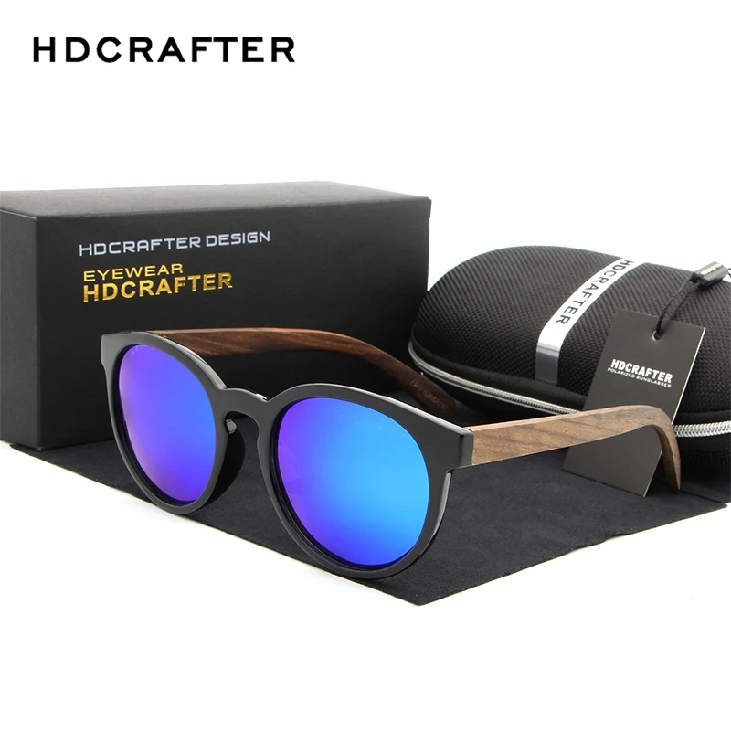 Новые ретро деревянные поляризационные солнцезащитные очки для мужчин PC Рамка