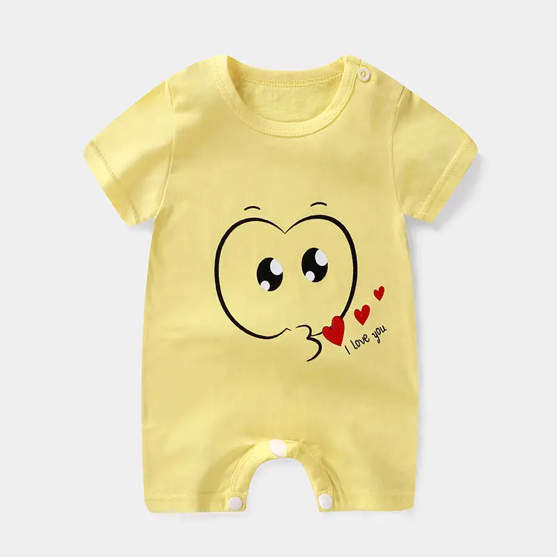 romper18 В году, летний хлопковый комбинезон для девочек с рисунками животных. Комбинезон с короткими рукавами для новорожденных/малышей - Цвет: romper18