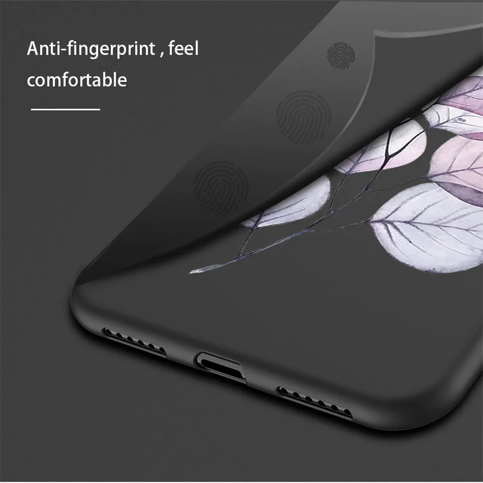 Матовый чехол USLION с цветами для iPhone 11 Pro Max 8 7 6 6S Plus, прозрачный чехол для телефона iPhone X XS XR Xs Max, мягкий силиконовый чехол из ТПУ