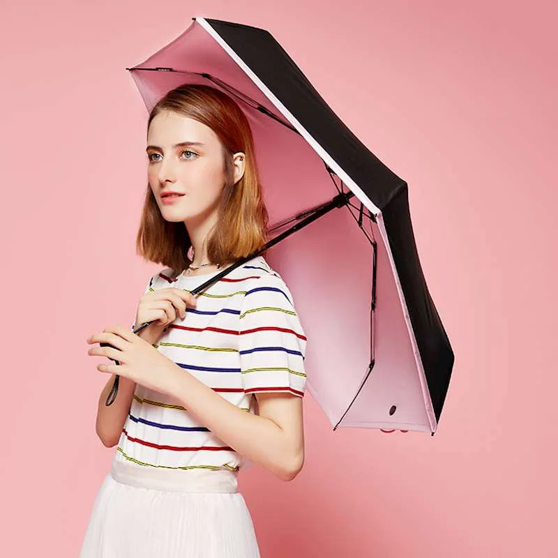 Модные складные зонты мини Карманный Зонт для женщин солнечный и дождливый