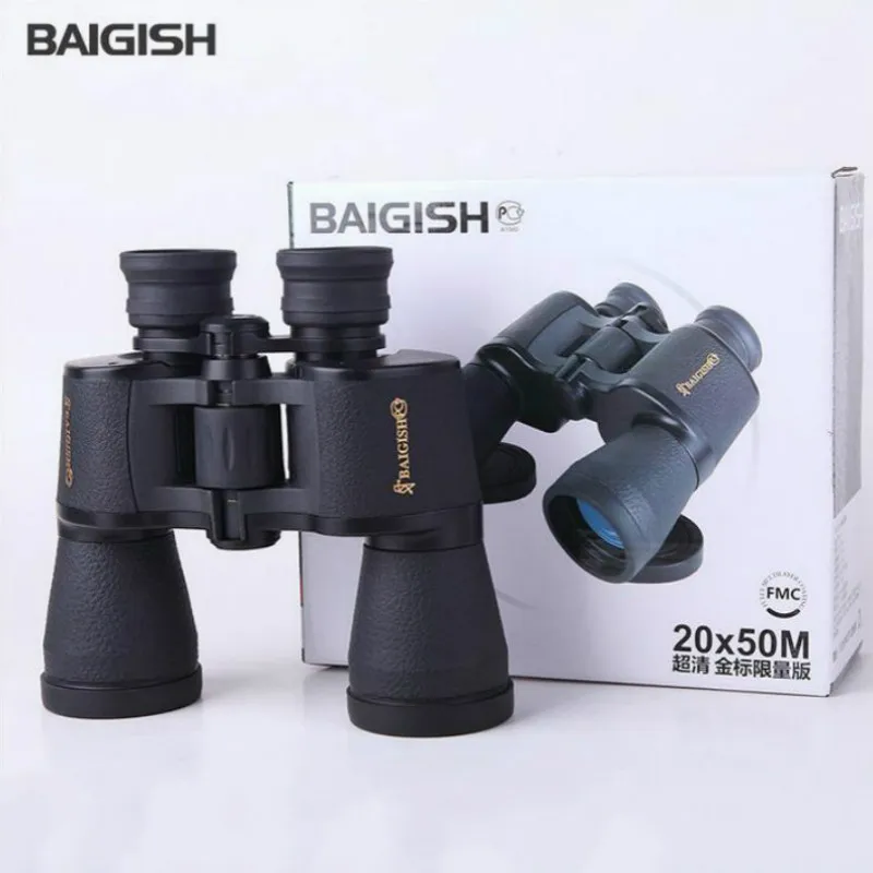 Черный Русский Бинокль Baigish 20x50 Hd мощный Военный бинокль с высоким зумом телескоп Lll ночного видения для охоты кемпинга - Цвет: Черный