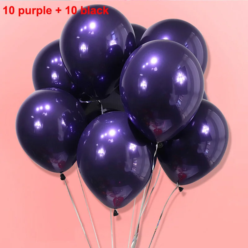 10 purple Перламутровый Рубиновый Красный шар свадебное украшение Новые блестящие металлические латексные шары Хромированные Металлические цвета воздушный шарик вечерние украшения - Цвет: 10 purple