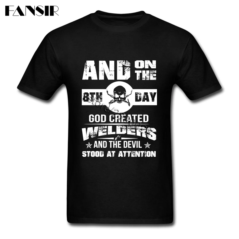 На 8 й день одежда God Created Welders винтажные мужские футболки хлопковая футболка с