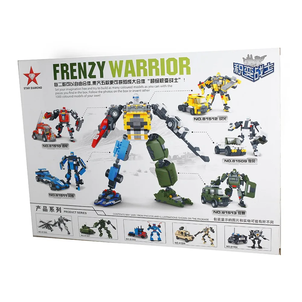 Brick Brinquedos Toy Star Diamond Soldier Buiding Blocks Set Transforation DIY Toys Frenzy Warriors Model Blocks|toy ski|toy prankblock bag |