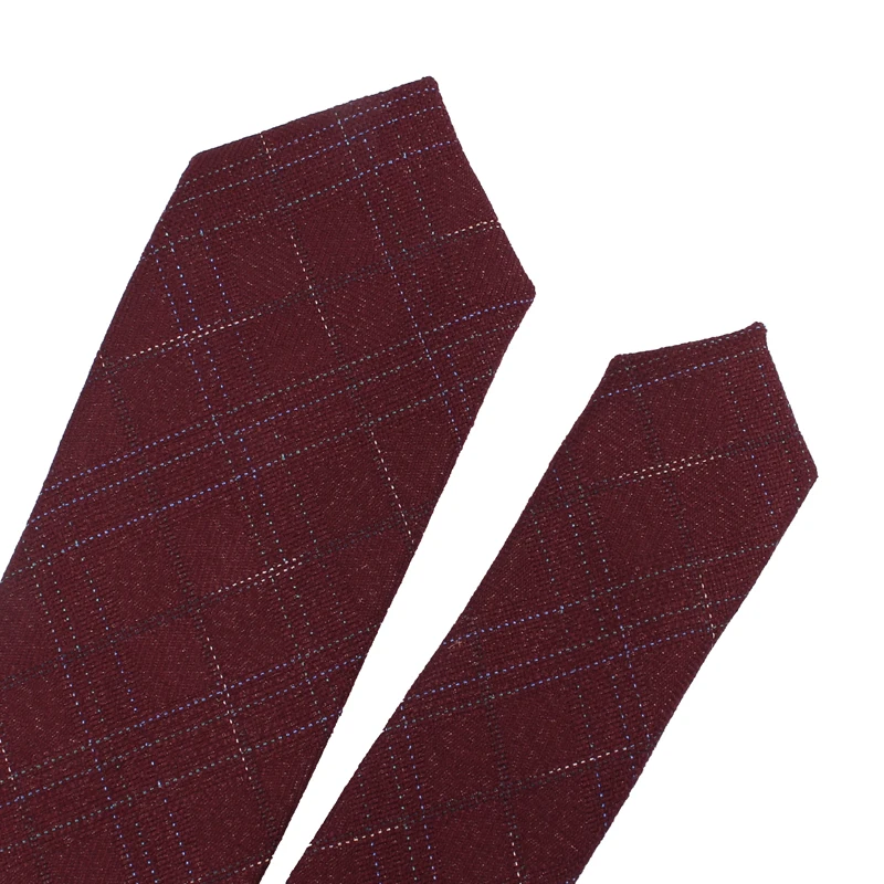 

High Quality Cotton Wool Tie For Men Casual Skinny Neckties Narrow Plaid Tie Corbata Slim Wedding Necktie Business Suits Cravat