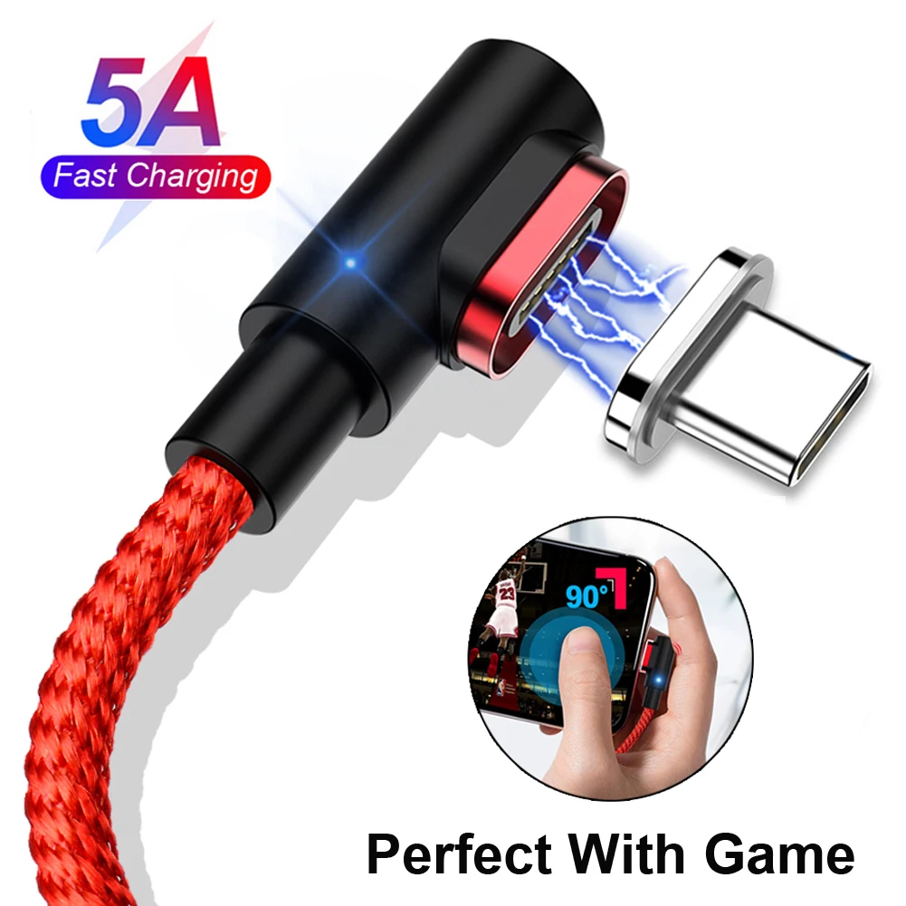 Jetjoy Магнитный 5A usb type C Быстрый кабель синхронизации зарядного устройства для huawei P30 Pro mate 20 Lite нейлоновый ткацкий светодиодный светильник