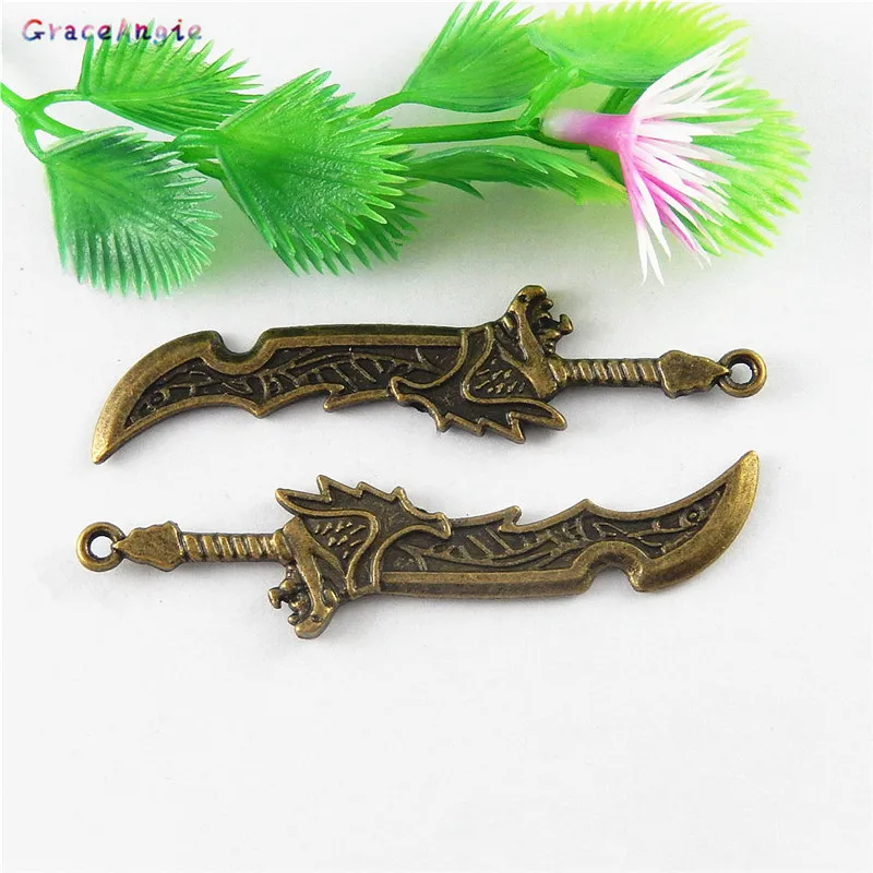10 шт. подвески из античной бронзы в форме мечи металлического сплава|pendant charms|antique