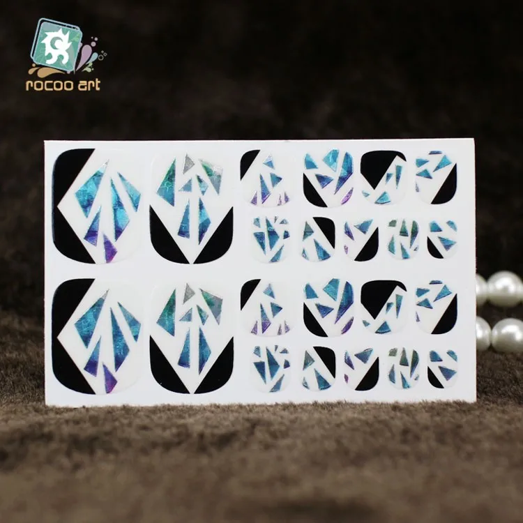 YB Series-10pcs лазерные стеклянные наклейки полностью обертывания самоклеющиеся фольги для ногтей декоративные наклейки 22 полоски для ногтей