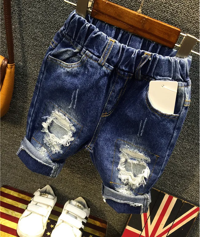 Розничная продажа детский Летние шорты для мальчиков Детские джинсы Новые