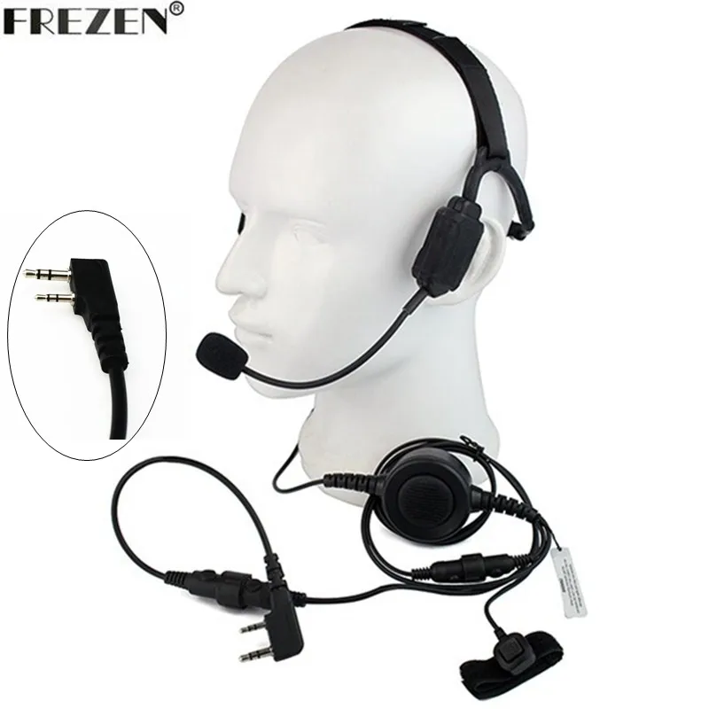 Walkie talkie Military Bone Conduction Tactical Headset boom Mic For Kenwood Portable Radio Baofeng UV-5R BF-888S UV-82 GT-3