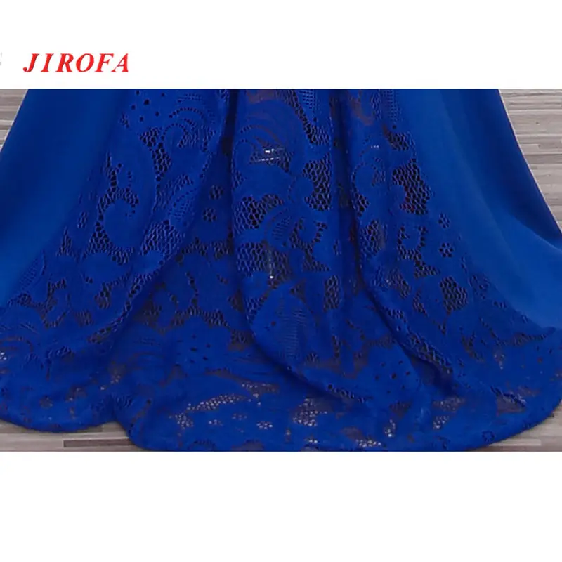 Женское вечернее платье с блестками JIROFA синее или красное вырезом лодочкой