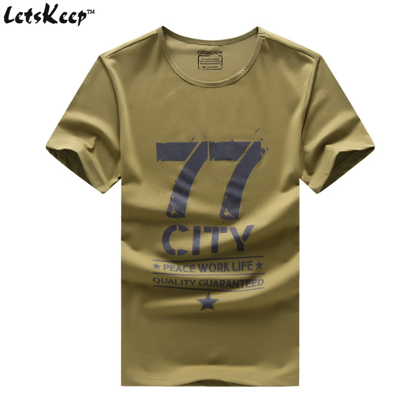 Khaki LetsKeep 6XL Мужская Военная армейская Футболка мужская Звездная Свободная Повседневная хлопковая Футболка 77 город круглый вырез плюс размер футболки мужские, MA350 - Цвет: Khaki
