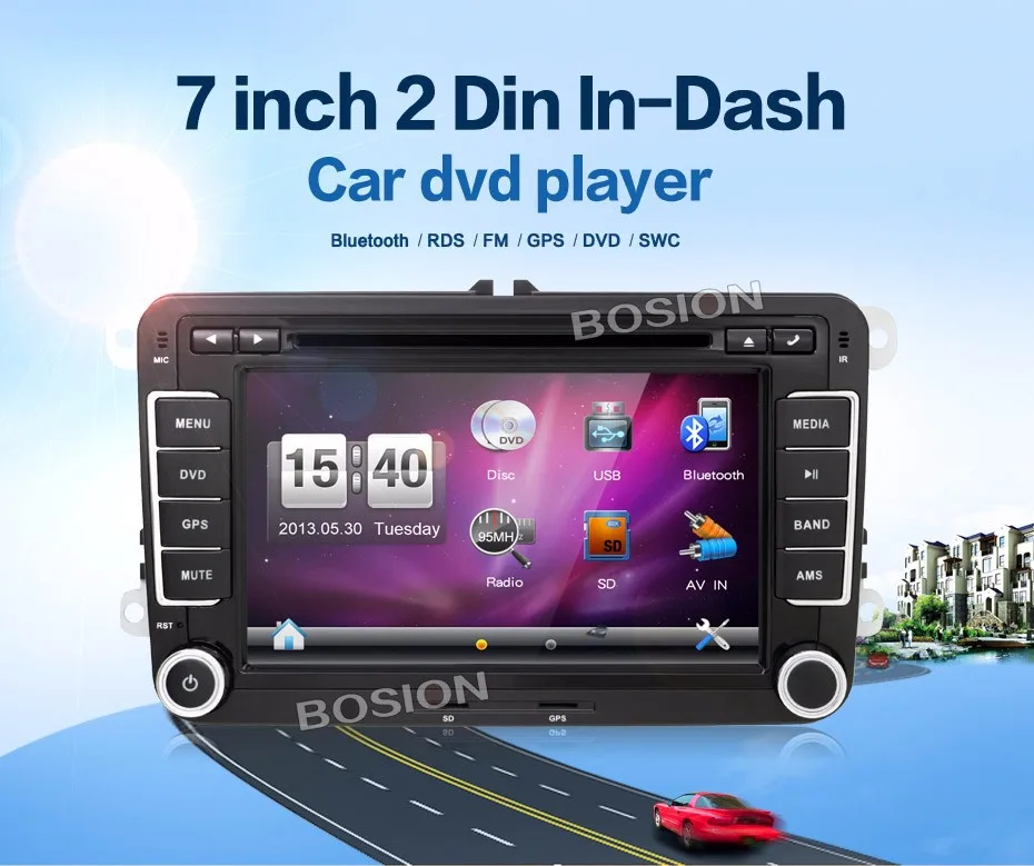 2DIN 7 дюймов Автомобильный dvd-плеер радио gps для VW GOLF VI GOLF V POLO T5 SCIROCCO Dig сенсорный руль управления, стерео, радио, usb, BT