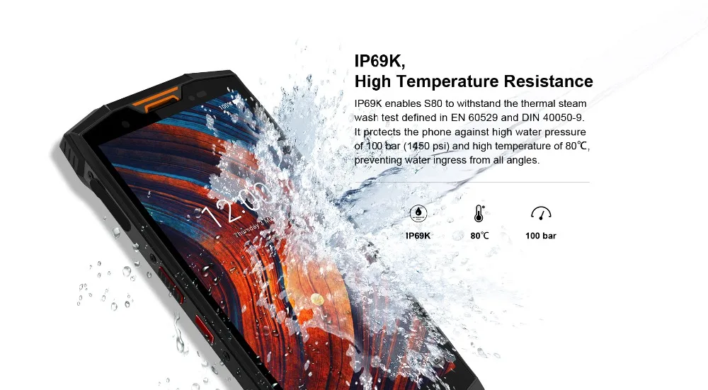 DOOGEE S80 4G смартфон Helio P23 6 ГБ 64 Гб 5 99 дюйма 10080 мАч 16 МП IP68/IP69K водонепроницаемый OTG NFC