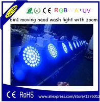 36pcs 18w 6in1 led moving head zoom moving head light rgbwauv 6 in 1 led moving head wash light