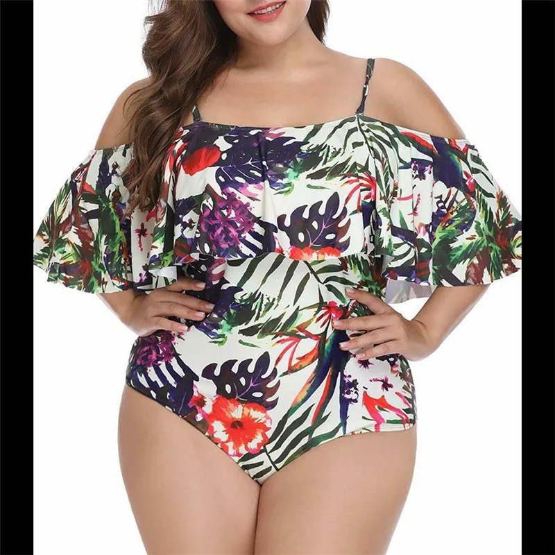 Женский Цельный купальник с цветочным принтом пуш-ап купальный костюм