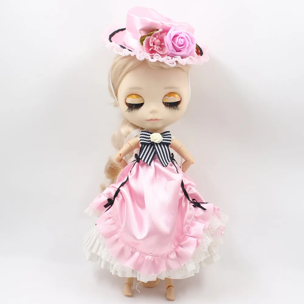 Ice blyth кукла bjd платье принцессы в стиле «лолита» розовое платье костюм со шляпой