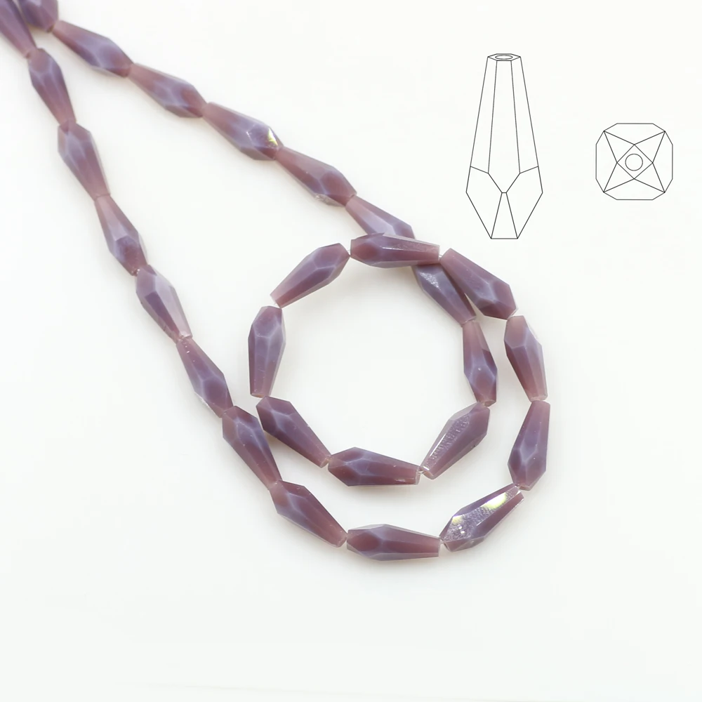 ZHUBI 48Pcs 6*14mm Glass Spacers Charms Crystals For Jewelry Making Long Bugle Beads diy Fashion Womens Accessories | Украшения и