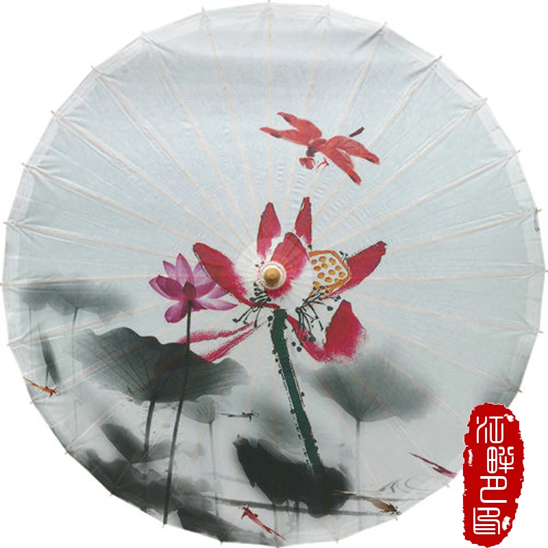 

Стрекоза на лотоса пейзаж масло бумага зонтик дзен украшение комнаты висячая бумага зонтик Летний цветок бумага зонтик