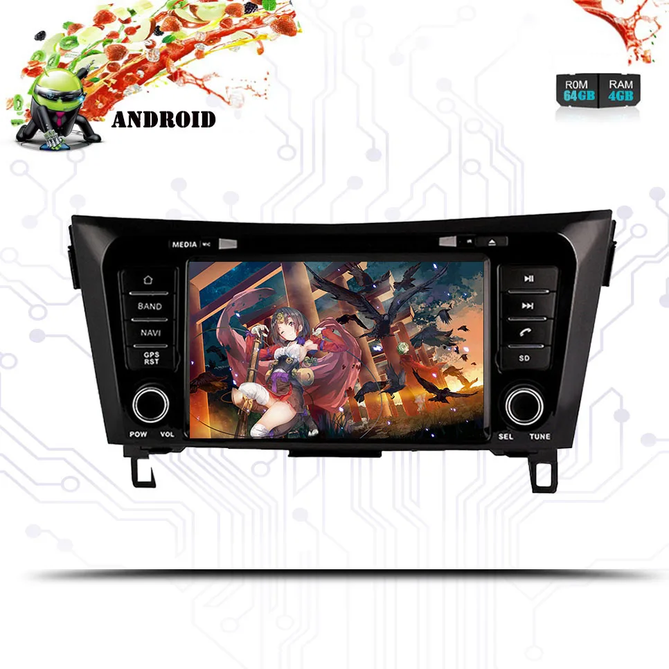 Android 10.0HD 1024*600 автомобильный dvd-плеер радио для Nissan Qashqai X-Trail 2014-2018 3/4G WIFI GPS навигация