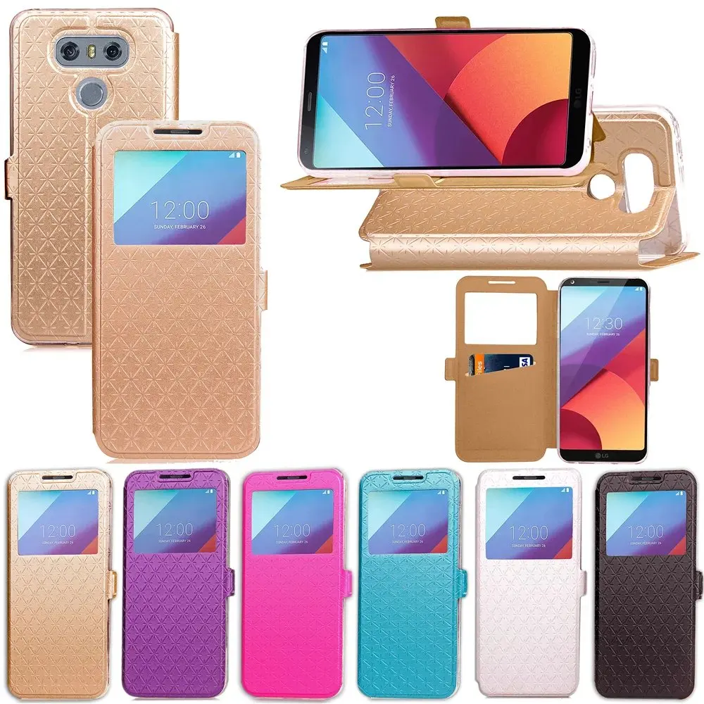 Для LG G6 Посмотреть Окно Кожа Флип Case Коке силиконовый чехол Soft Phone lg g6 g 6 Covers| |