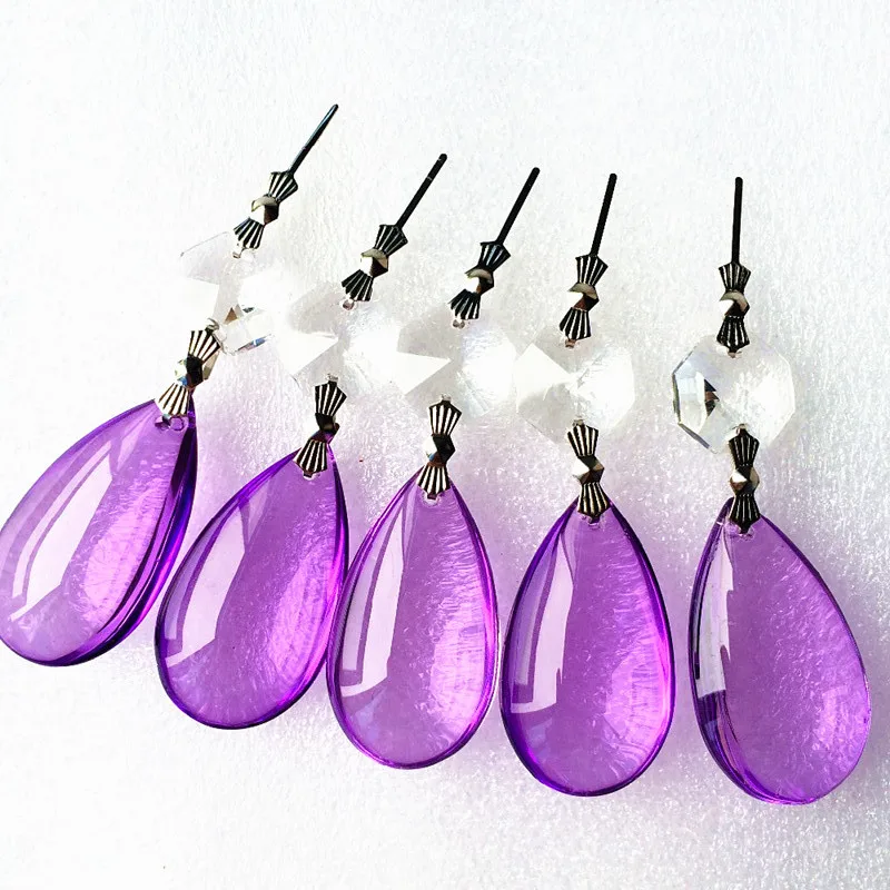 5 шт./лот разноцветные стеклянные бусины с овальными каплями воды медная