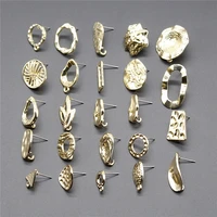 wysiwyg 10pcs ear stud jewelry findings earrings making accessories golden distorted earrings base connectors earring making