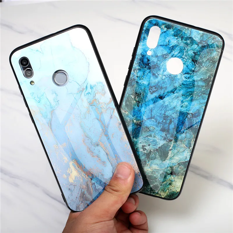 Чехол-накладка для Huawei Honor 10 9 Lite V20 8X 8A 8C Y9 P Smart 2019 ультратонкий из мраморного